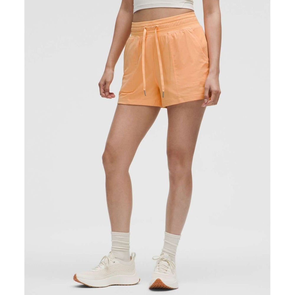 LULULEMON Dance Studio HR Short 3.5" Lined Women 6 Orange Athletic High Rise NEW - Picture 2 of 16